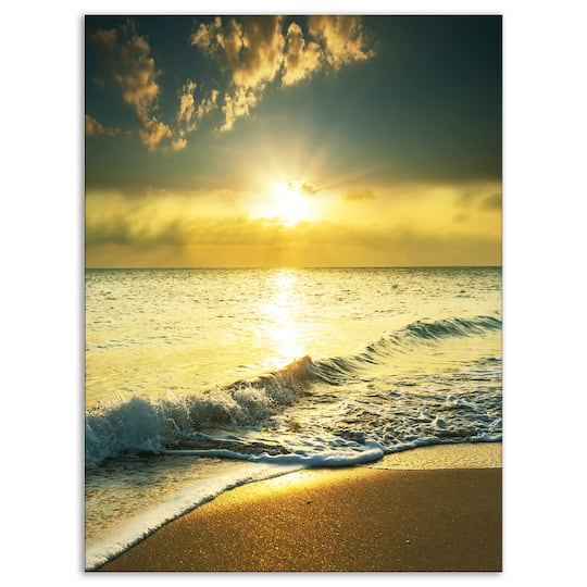 Designart - Yellow Sunlight over Crystal Waters